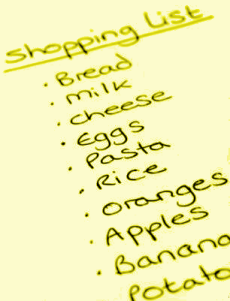 image of a shopping list